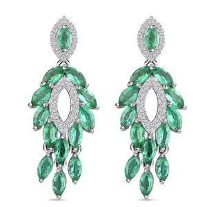 Faux Emerald Green Crystal Petite Chandelier Earrings